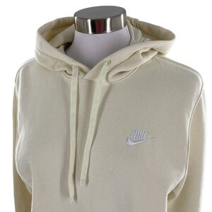 Nike Classic Cream Embroidered Logo Hoodie Men's Small